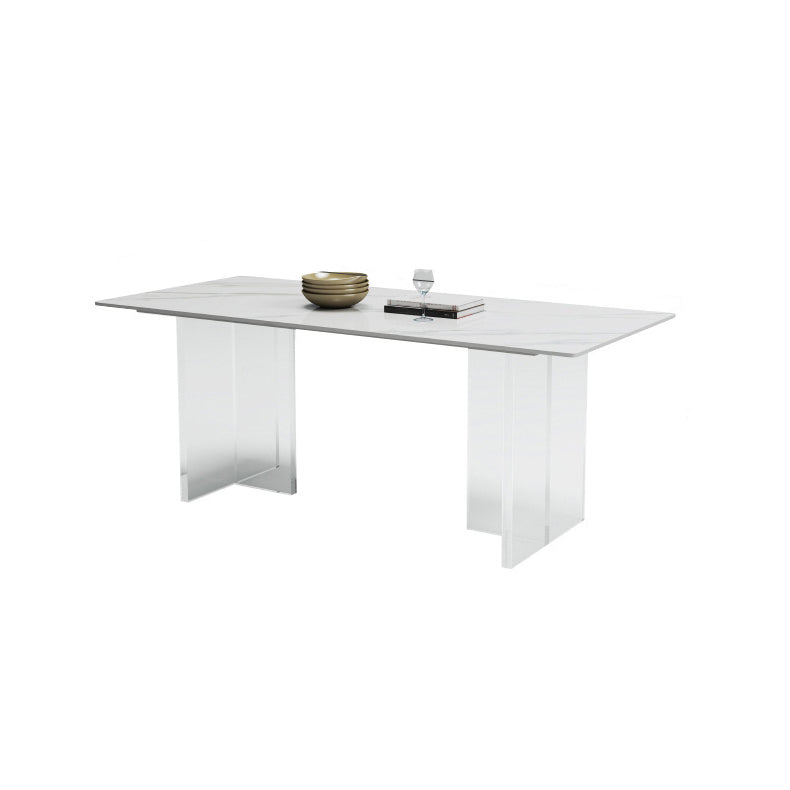 Contemporary Style Rectangle Table Set 1/4/5/6/8 Pieces Dining Set for Home Use