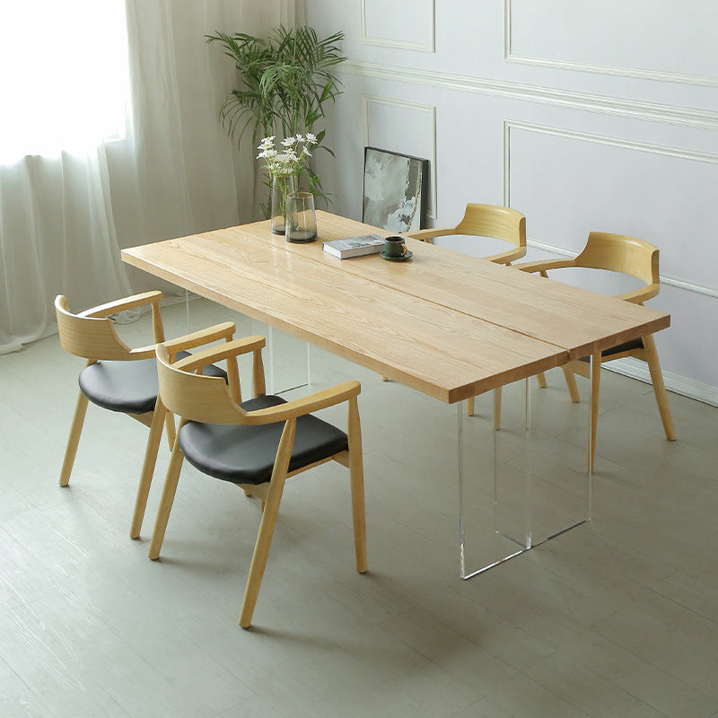 Modern 1/3/4/5 Pieces Dining Set Rectangle Pine Wood Dining Table for Kitchen