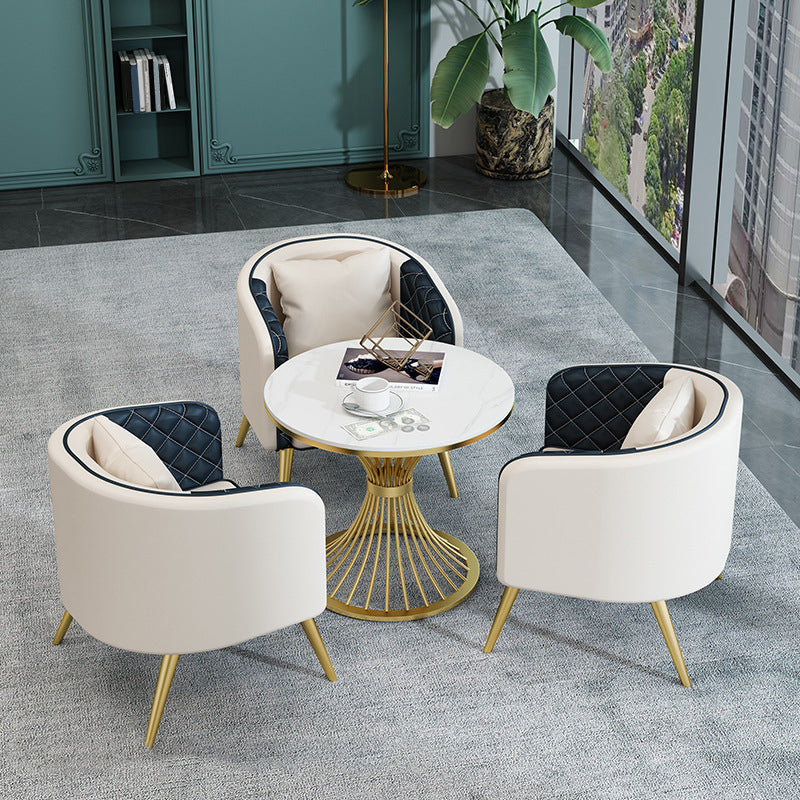 Set da pranzo in pietra sinterizzato in stile moderno round 1/2/3/4/5 pezzi set da pranzo per uso domestico