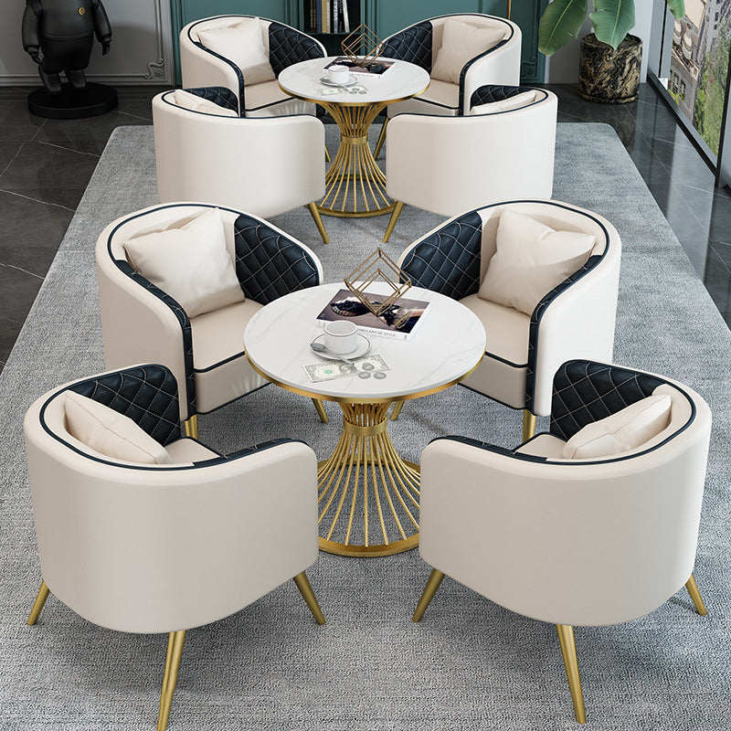 Set da pranzo in pietra sinterizzato in stile moderno round 1/2/3/4/5 pezzi set da pranzo per uso domestico