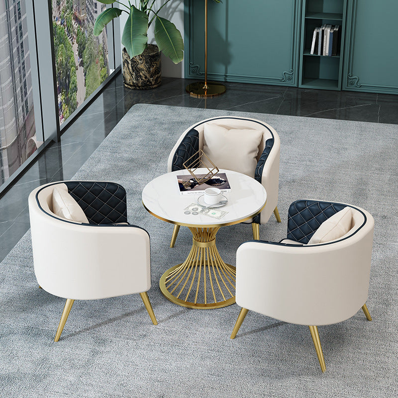 Set da pranzo in pietra sinterizzato in stile moderno round 1/2/3/4/5 pezzi set da pranzo per uso domestico