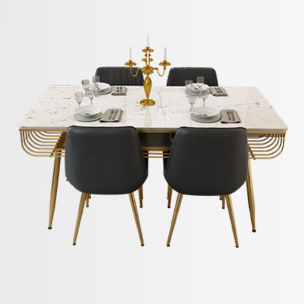 Nordic 1/4/5/7 Pieces Dining Set Rectangle Stone Dining Table for Kitchen Clearhalo 'Dining Room Sets' 'Dining Tables & Seating' 'dining_room_set' 'furn' 'furn_dining_room_set' 'Furniture' 'Kitchen & Dining Furniture' 6183574
