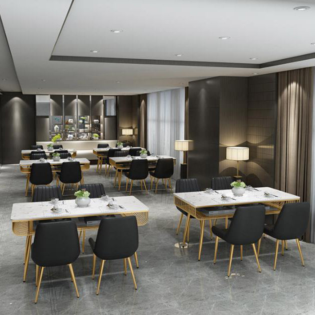 Nordic 1/4/5/7 Pieces Dining Set Rectangle Stone Dining Table for Kitchen Clearhalo 'Dining Room Sets' 'Dining Tables & Seating' 'dining_room_set' 'furn' 'furn_dining_room_set' 'Furniture' 'Kitchen & Dining Furniture' 6183576