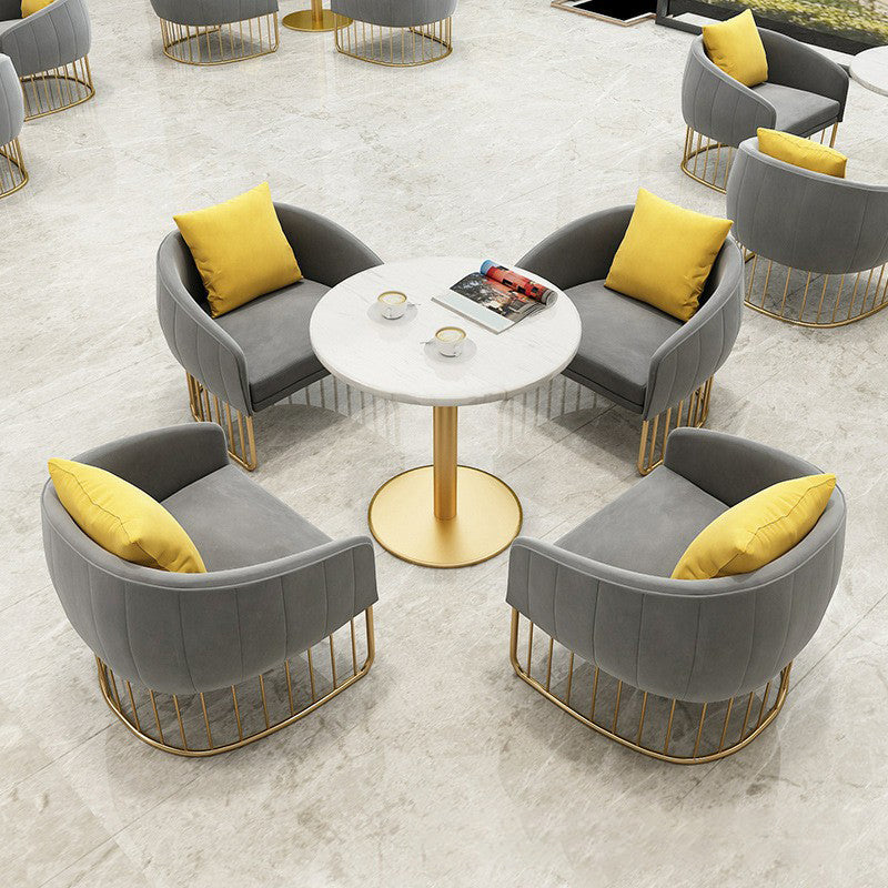 White 1/2/5 Pieces Dining Set Modern Style Stone Dining Table Set for Home Use 5 Pieces: Table, 4 Chairs Clearhalo 'Dining Room Sets' 'Dining Tables & Seating' 'dining_room_set' 'furn' 'furn_dining_room_set' 'Furniture' 'Kitchen & Dining Furniture' 6183598