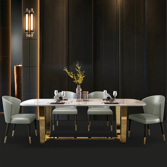 Contemporary Style Rectangle Table Set 1/4/5/7 Pieces Dining Set for Home Use Clearhalo 'Dining Room Sets' 'Dining Tables & Seating' 'dining_room_set' 'furn' 'furn_dining_room_set' 'Furniture' 'Kitchen & Dining Furniture' 6183619