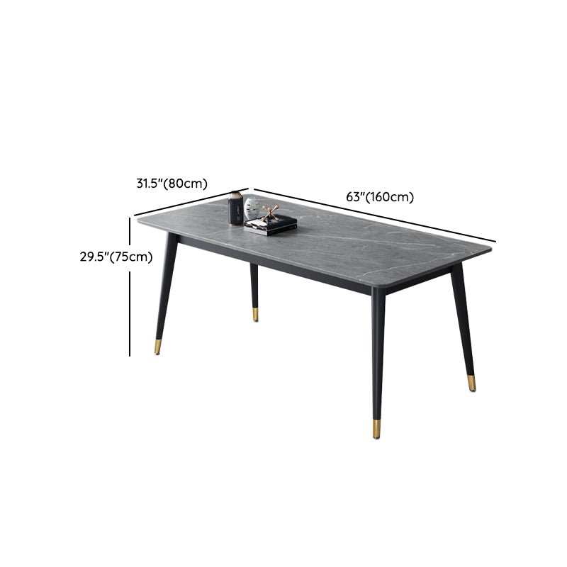 モダンな1/3/5/7ピースダイニングセットダイニングルーム用の長方形の石のダイニングテーブル
