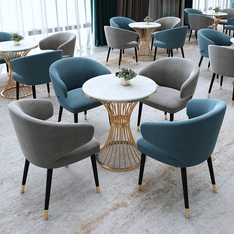 Round 1/2/5 Pieces Dining Set Modern Style Faux Marble Dining Set for Home Use