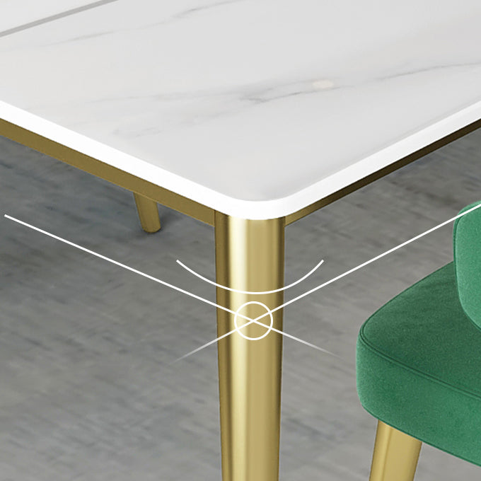 Ensemble de Table à manger rectangulaire 1/2/5 pièces, Table et chaises de salle à manger en pierre moderne