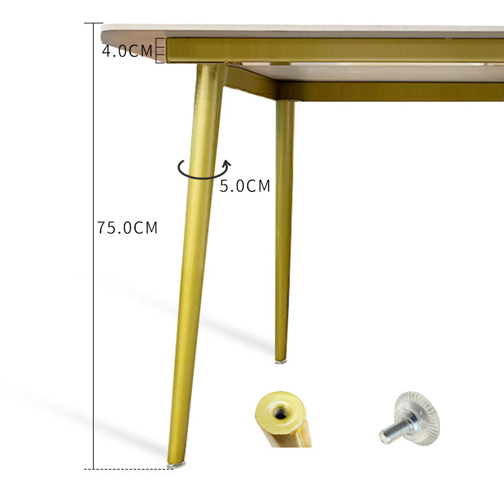 Ensemble de Table à manger rectangulaire 1/2/5 pièces, Table et chaises de salle à manger en pierre moderne
