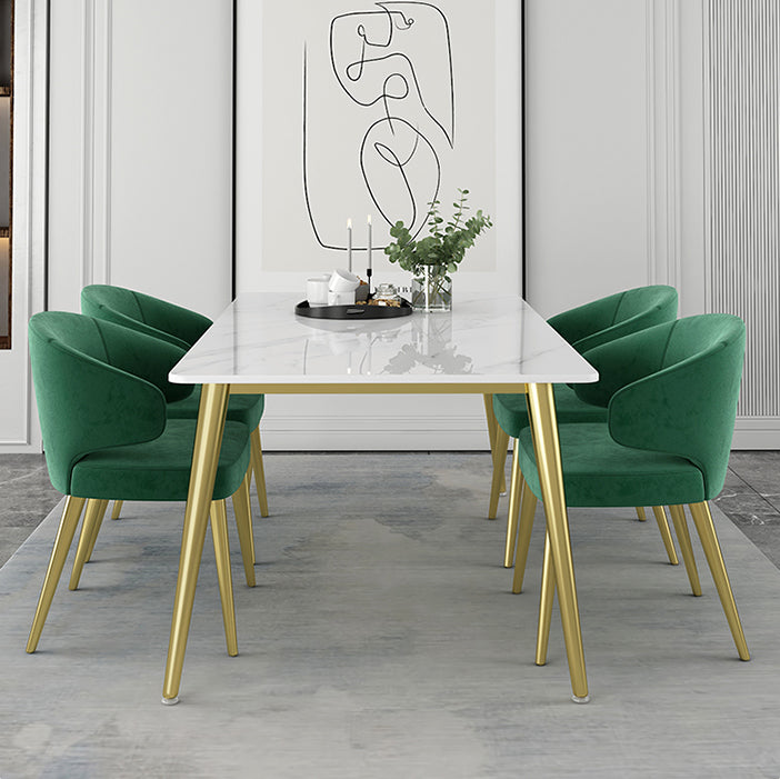 Ensemble de Table à manger rectangulaire 1/2/5 pièces, Table et chaises de salle à manger en pierre moderne