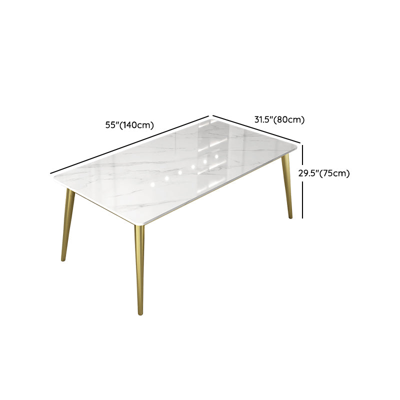Ensemble de Table à manger rectangulaire 1/2/5 pièces, Table et chaises de salle à manger en pierre moderne