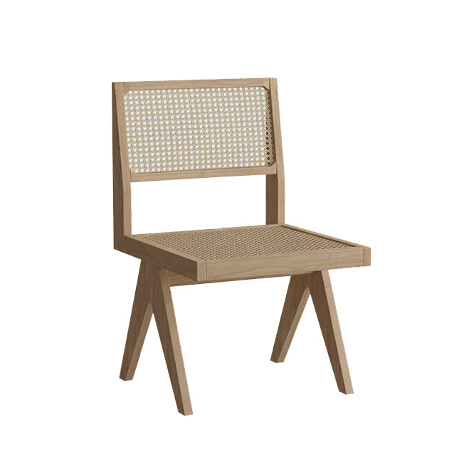 長方形のダイニングルームセット1/5/6/7ピース工業用木製テーブルとアームレスのチアー