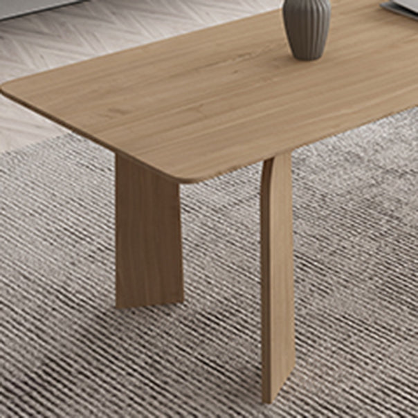 長方形のダイニングルームセット1/5/6/7ピース工業用木製テーブルとアームレスのチアー