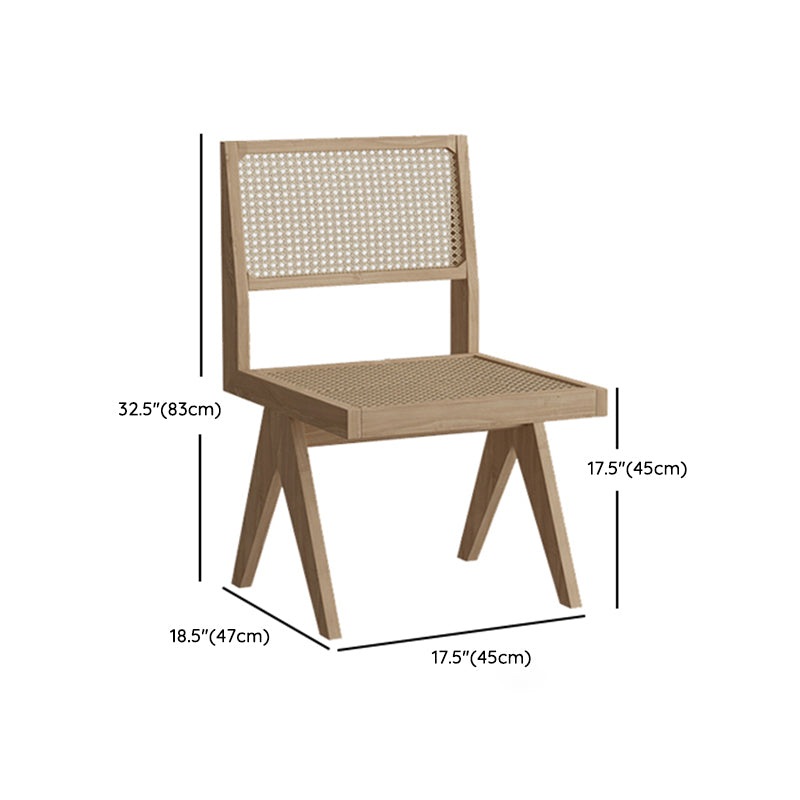 長方形のダイニングルームセット1/5/6/7ピース工業用木製テーブルとアームレスのチアー