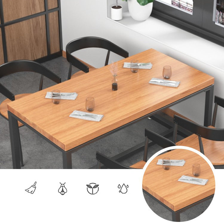 Ensemble de Table à manger rectangulaire, 1/5 pièces, Table et chaises en bois de Style industriel