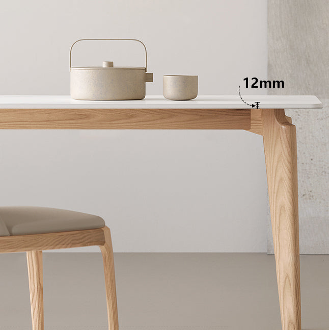Modern Dining Room Set 1/2/3/4 Pieces Rectangle Sintered Stone Table and Armless Chairs Clearhalo 'Dining Room Sets' 'Dining Tables & Seating' 'dining_room_set' 'furn' 'furn_dining_room_set' 'Furniture' 'Kitchen & Dining Furniture' 6183972