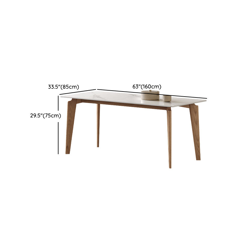 Modern Dining Room Set 1/2/3/4 Pieces Rectangle Sintered Stone Table and Armless Chairs Clearhalo 'Dining Room Sets' 'Dining Tables & Seating' 'dining_room_set' 'furn' 'furn_dining_room_set' 'Furniture' 'Kitchen & Dining Furniture' 6183977