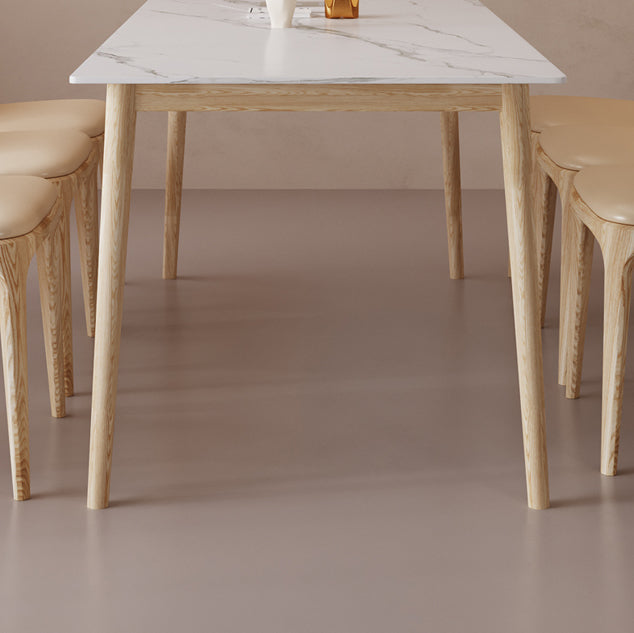 Rectangle Dining Table Set 1/2/6/7/9 Pieces Modern Sintered Stone Table Armless Chairs Clearhalo 'Dining Room Sets' 'Dining Tables & Seating' 'dining_room_set' 'furn' 'furn_dining_room_set' 'Furniture' 'Kitchen & Dining Furniture' 6184025