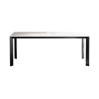 Juego de mesa de comedor de piedra sinterizada, mesa de comedor rectangular moderna de 1/4 piezas, sillas sin brazos