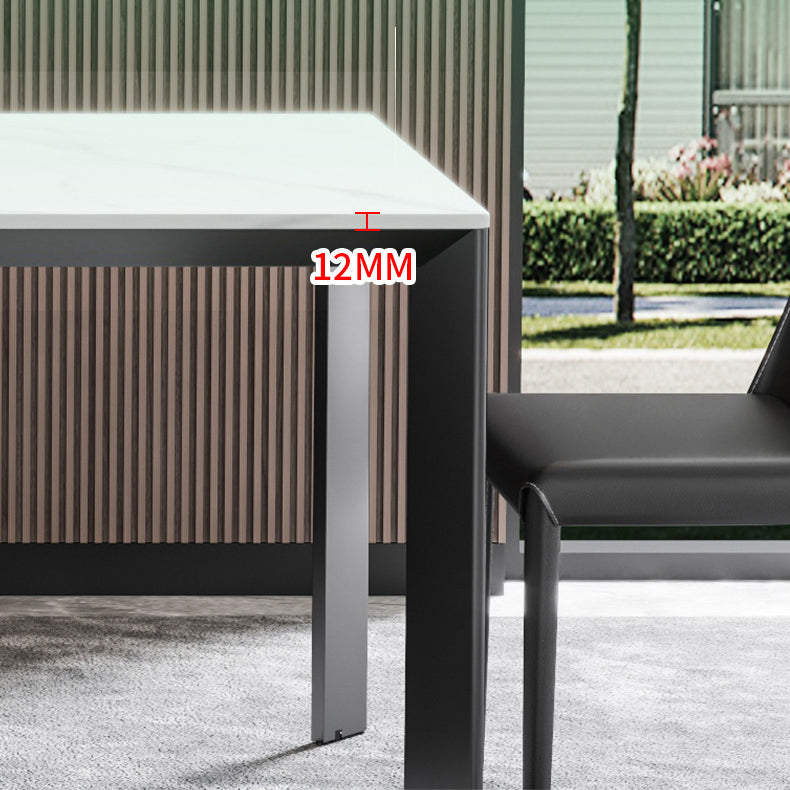 Juego de mesa de comedor de piedra sinterizada, mesa de comedor rectangular moderna de 1/4 piezas, sillas sin brazos