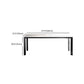 Juego de mesa de comedor de piedra sinterizada, mesa de comedor rectangular moderna de 1/4 piezas, sillas sin brazos