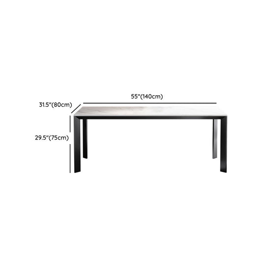 焼結石ダイニングテーブルセット1/4ピースモダンな長方形ダイニングテーブルアームレスチェア