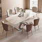 Sintered Stone Dining Table Sets 1/2/4/5/7 Pieces Modern Table Fuax Leather Chairs 7 Pieces: Table, 6 Chairs Clearhalo 'Dining Room Sets' 'Dining Tables & Seating' 'dining_room_set' 'furn' 'furn_dining_room_set' 'Furniture' 'Kitchen & Dining Furniture' 6184050