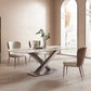 Sintered Stone Dining Table Sets 1/2/4/5/7 Pieces Modern Table Fuax Leather Chairs 4 Pieces: Table, 3 Chairs Clearhalo 'Dining Room Sets' 'Dining Tables & Seating' 'dining_room_set' 'furn' 'furn_dining_room_set' 'Furniture' 'Kitchen & Dining Furniture' 6184051