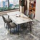 Juego de muebles de comedor nórdicos, mesa rectangular de piedra sinterizada, sillas sin brazos, 1/2/5/7 piezas