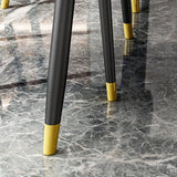 北欧のダイニング家具セット1/2/5/7ピース長方形焼結石のテーブルアームレスチェア