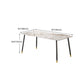 Juego de muebles de comedor nórdicos, mesa rectangular de piedra sinterizada, sillas sin brazos, 1/2/5/7 piezas