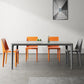 1/4/5/7 stukken eetmeubilair set moderne gesinterde stenen tafel en faux lederen stoelen