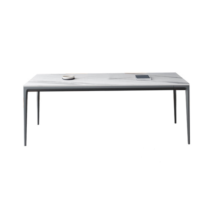 1/4/5/7 stukken eetmeubilair set moderne gesinterde stenen tafel en faux lederen stoelen