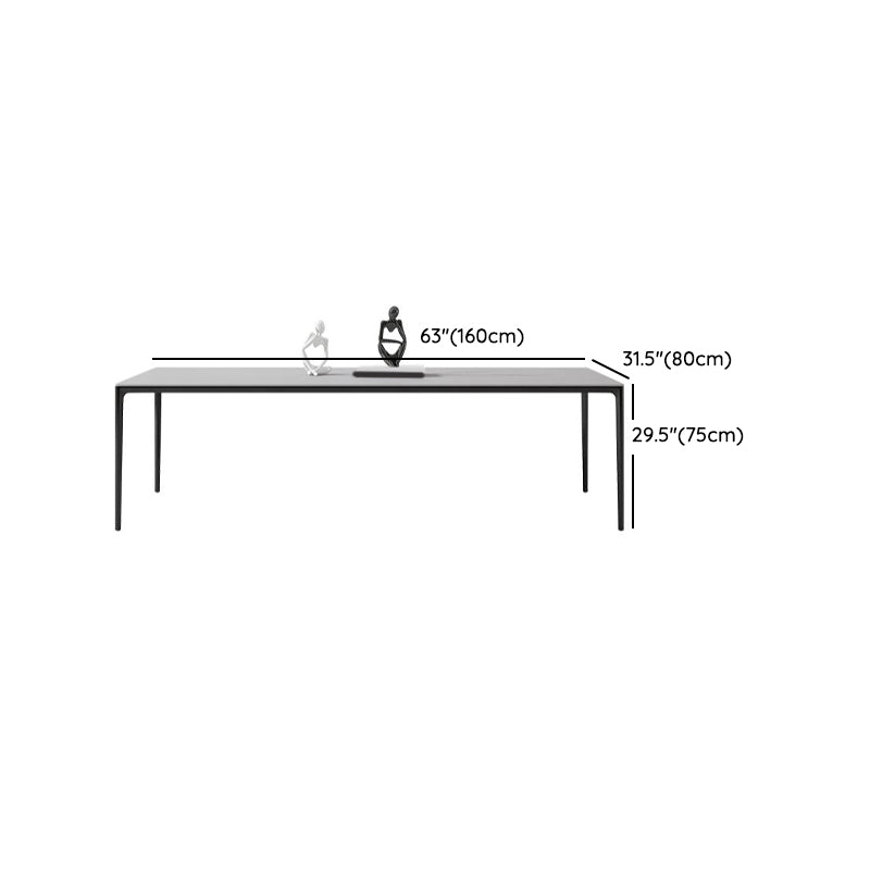 Rectangle Dining Furniture Set 1/4/5/6/7 Pieces Modern Sintered Stone Table Armless Chairs
