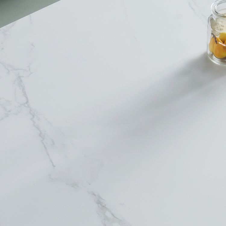 1/4/5/6 pièces Nordic Dining Room Set Table à manger en pierre fritté et fausses chaises en cuir