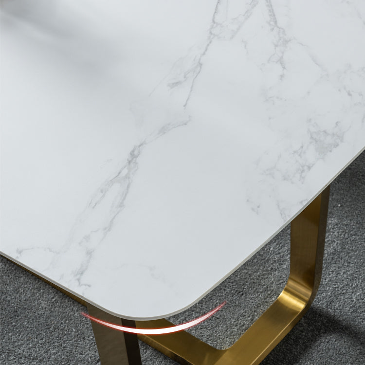 1/4/5/6 pièces Nordic Dining Room Set Table à manger en pierre fritté et fausses chaises en cuir