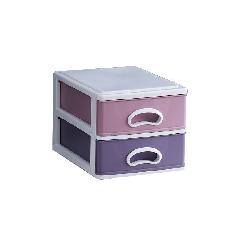 Plastic Contemporary File Cabinet Vertical File Cabinet with Drawers 9.8"L x 13.4"W x 8.3"H Light Purple Clearhalo 'Filing Cabinets' 'filling_cabinets' 'furn' 'furn_filling_cabinets' 'Furniture' 'Office Furniture' 6184163