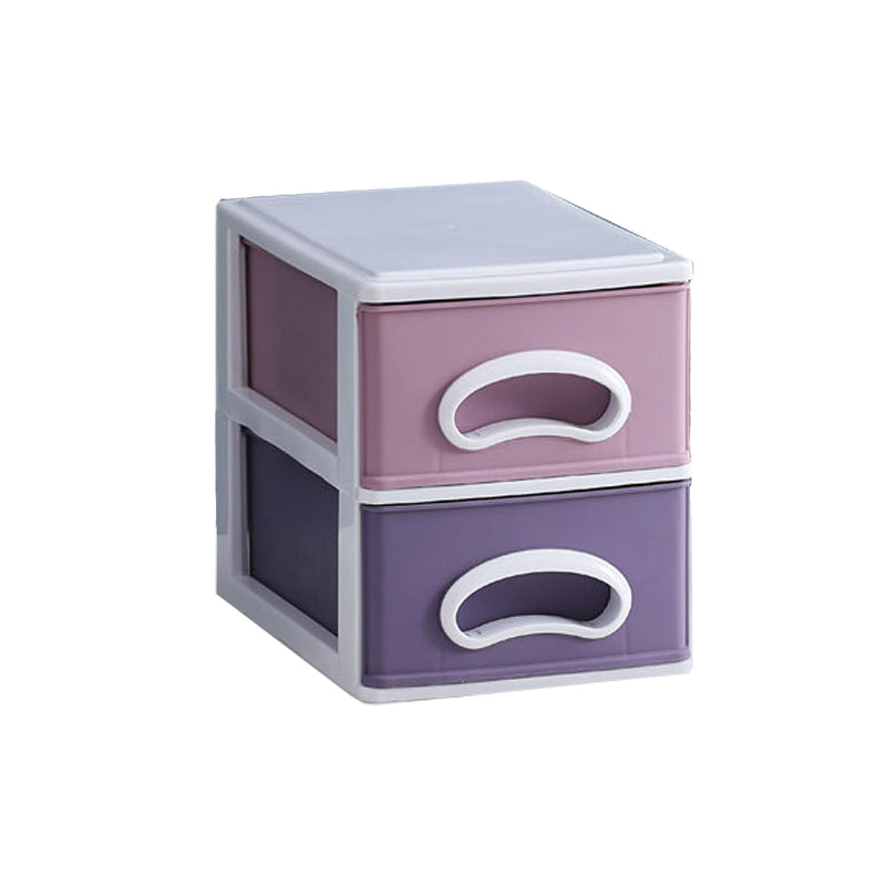 Plastic Contemporary File Cabinet Vertical File Cabinet with Drawers 6.7"L x 9.3"W x 7.9"H Light Purple Clearhalo 'Filing Cabinets' 'filling_cabinets' 'furn' 'furn_filling_cabinets' 'Furniture' 'Office Furniture' 6184166