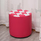 Contemporary Pouf Ottoman Faux Leather Upholstered Tufted Square Pattern Round Ottoman Rose Red 1 Piece Clearhalo 'furn' 'furn_ottomans_poufs' 'Furniture' 'Living Room Furniture' 'Ottomans & Poufs' 'ottomans_poufs' 6184232