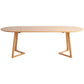 Solid Wood Oval Meeting Table Modern Office Working Desk with Wooden Legs