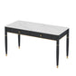 Contemporary Parsons Office Desk Black and White Writing Desk with Drawers