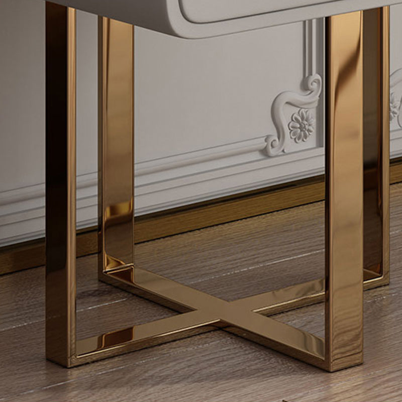 Glam Pedestal Office Desk Curved Pewter Writing Desk with Drawers Clearhalo 'furn' 'furn_office_desk' 'Furniture' 'Office Desks' 'Office Furniture' 'office_desk' 6184341