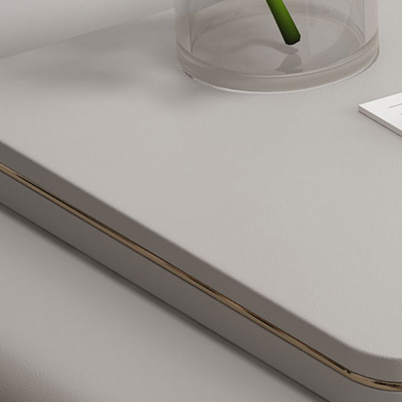 Glam Pedestal Office Desk Curved Pewter Writing Desk with Drawers Clearhalo 'furn' 'furn_office_desk' 'Furniture' 'Office Desks' 'Office Furniture' 'office_desk' 6184344