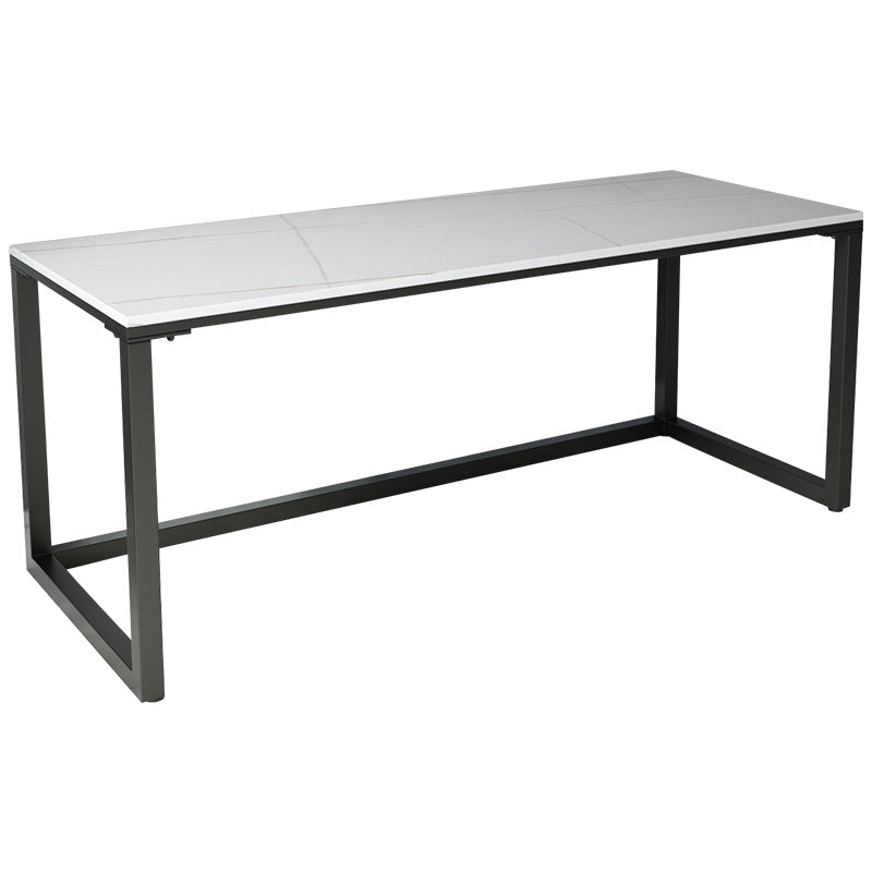 Industrial Grey Writing Desk Marble Office Desk with Metal Legs 39.4"L x 23.6"W x 29.5"H Clearhalo 'furn' 'furn_office_desk' 'Furniture' 'Office Desks' 'Office Furniture' 'office_desk' 6184367