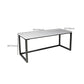 Industrial Grey Writing Desk Marble Office Desk with Metal Legs Clearhalo 'furn' 'furn_office_desk' 'Furniture' 'Office Desks' 'Office Furniture' 'office_desk' 6184371