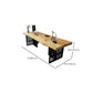 Pine and Metal Office Desk Natural Industrial Writing Desk Sled Clearhalo 'furn' 'furn_office_desk' 'Furniture' 'Office Desks' 'Office Furniture' 'office_desk' 6184402