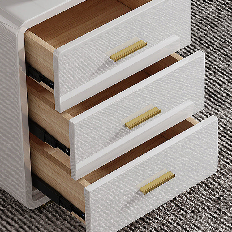 Modern Glass Office Working Table Rectangle Writing Desk with Drawers Clearhalo 'furn' 'furn_office_desk' 'Furniture' 'Office Desks' 'Office Furniture' 'office_desk' 6184412