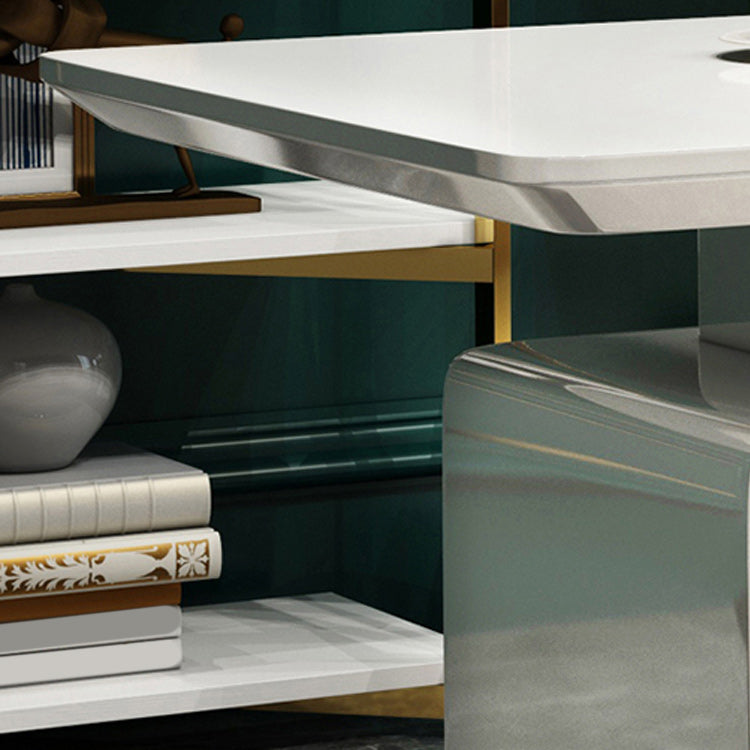 Rectangle Home Writing Table Modern Wooden Working Desk with Drawers Clearhalo 'furn' 'furn_office_desk' 'Furniture' 'Office Desks' 'Office Furniture' 'office_desk' 6184439