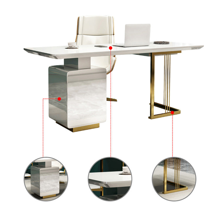 Rectangle Home Writing Table Modern Wooden Working Desk with Drawers Clearhalo 'furn' 'furn_office_desk' 'Furniture' 'Office Desks' 'Office Furniture' 'office_desk' 6184441