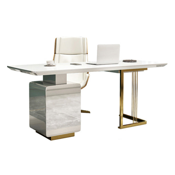 Rectangle Home Writing Table Modern Wooden Working Desk with Drawers Clearhalo 'furn' 'furn_office_desk' 'Furniture' 'Office Desks' 'Office Furniture' 'office_desk' 6184442